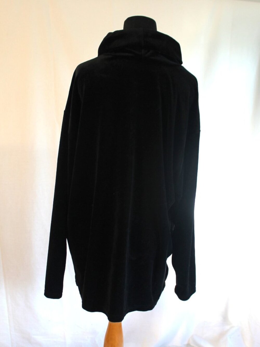 Sag Harbor Black Velour Cowl Neck Tunic XL - Picture 3 of 7